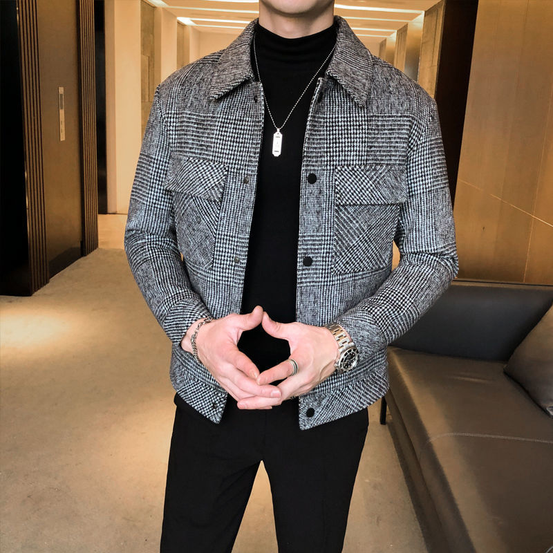 Men's Plaid Button Down Jacket