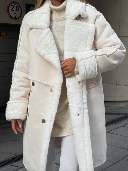 Women's Double Breasted Coat Notched Collar