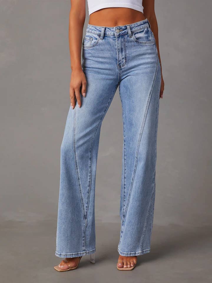 Women's High Waist Straight Leg Pants