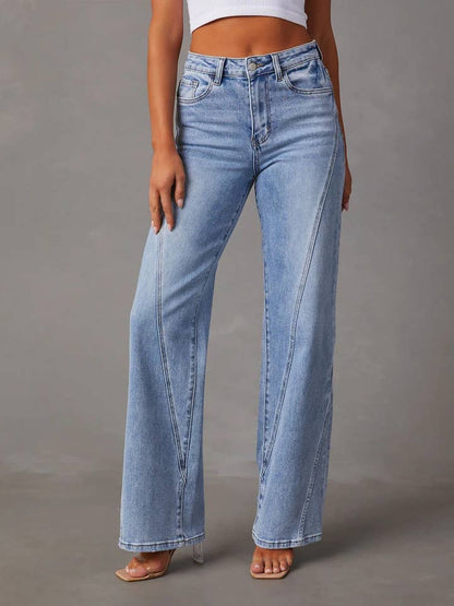 Women's High Waist Straight Leg Pants