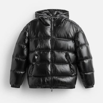 Women's Padded Hooded Jacket Zip Closure