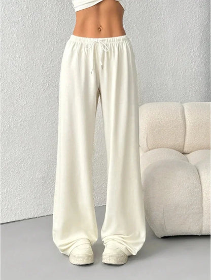 Women's Wide Leg Pants Elastic Waist Drawstring