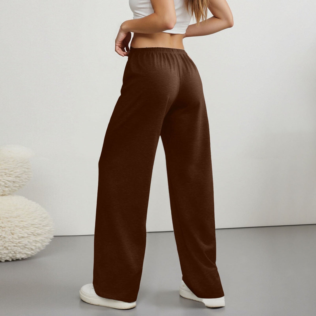 Women's Wide Leg Pants Elastic Waist Drawstring