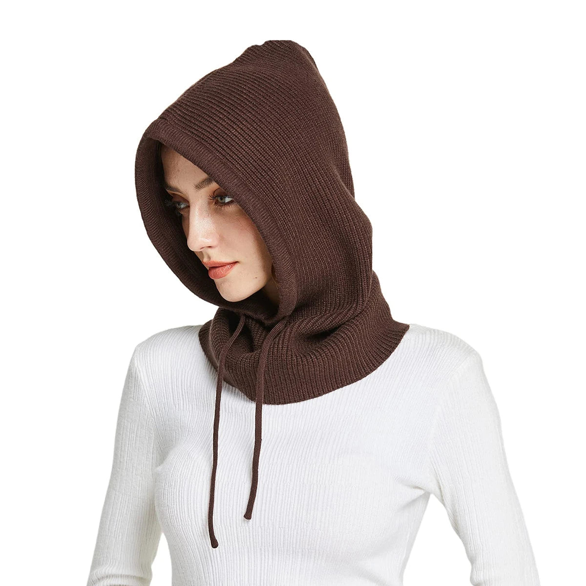 Women's Wool Balaclava Full Coverage Ribbed