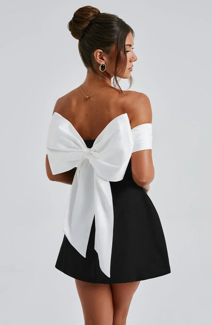 Women's Elegant Mini Dress Modern Bow Detail