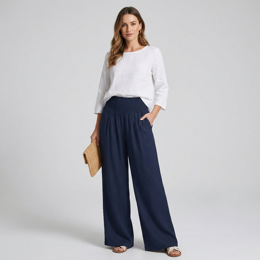 Women's Linen Palazzo Pants