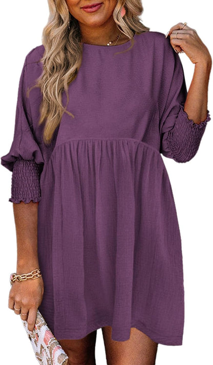 Women's High Waist Flowy Dress