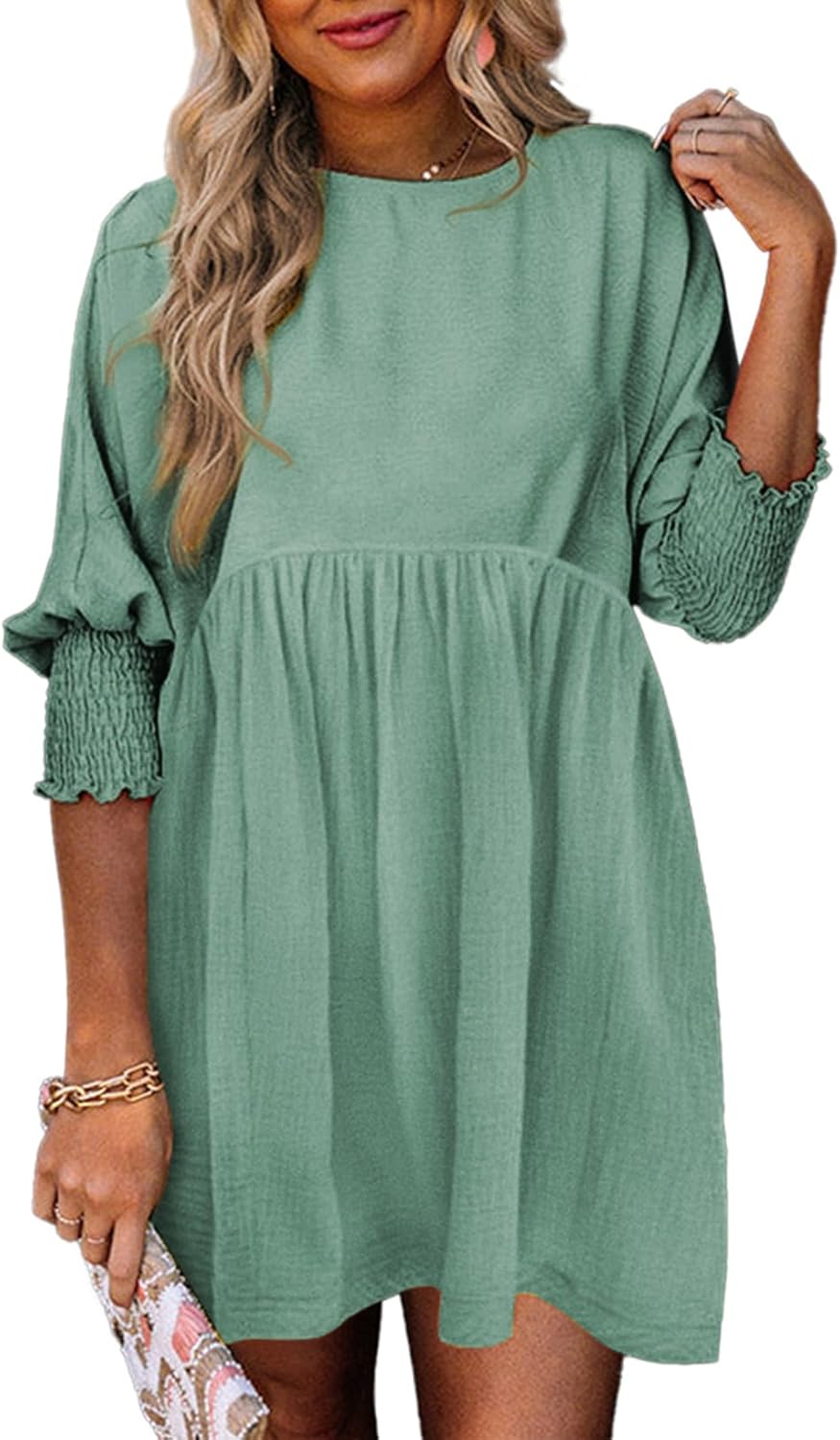 Women's High Waist Flowy Dress