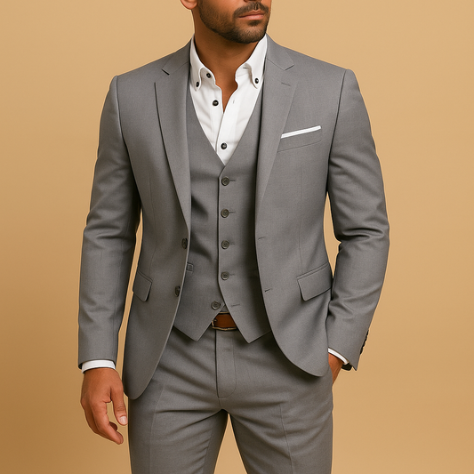 Men's Slim Fit Three Piece Suit Blazer Pants
