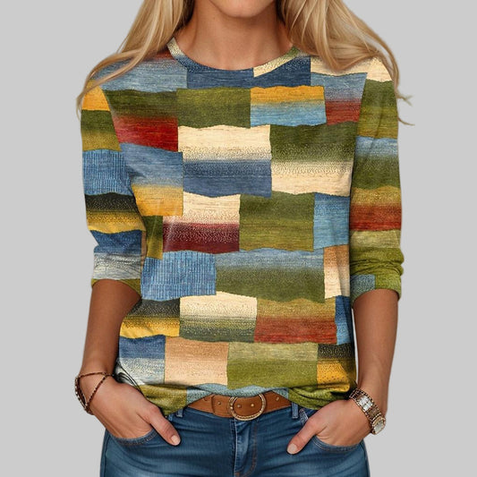 Multicolor Crew Neck T Shirt Loose Fit