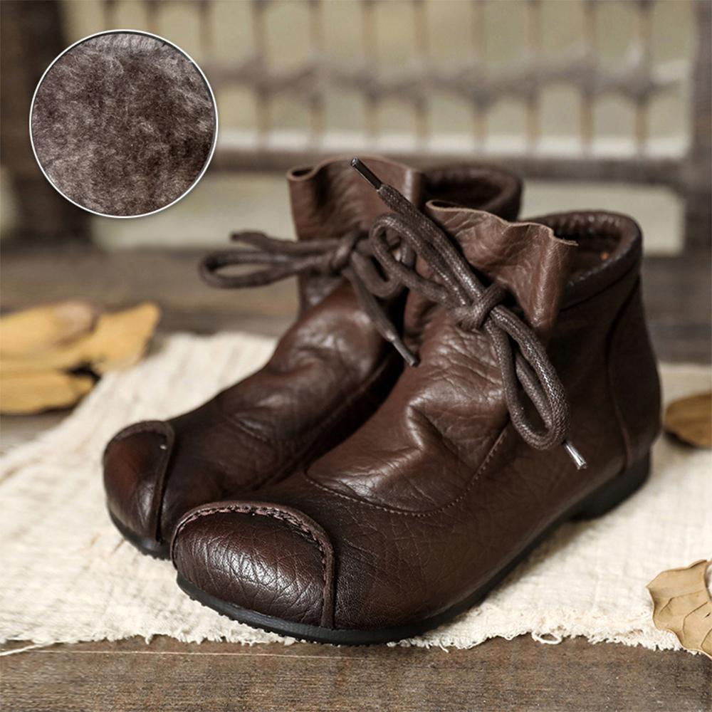 Women's Flat Lace-Up Ankle Boots