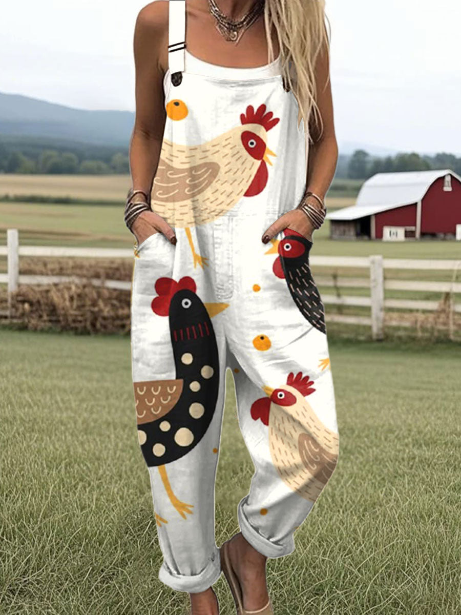 Women's Print Jumpsuit Colorful Playful Design