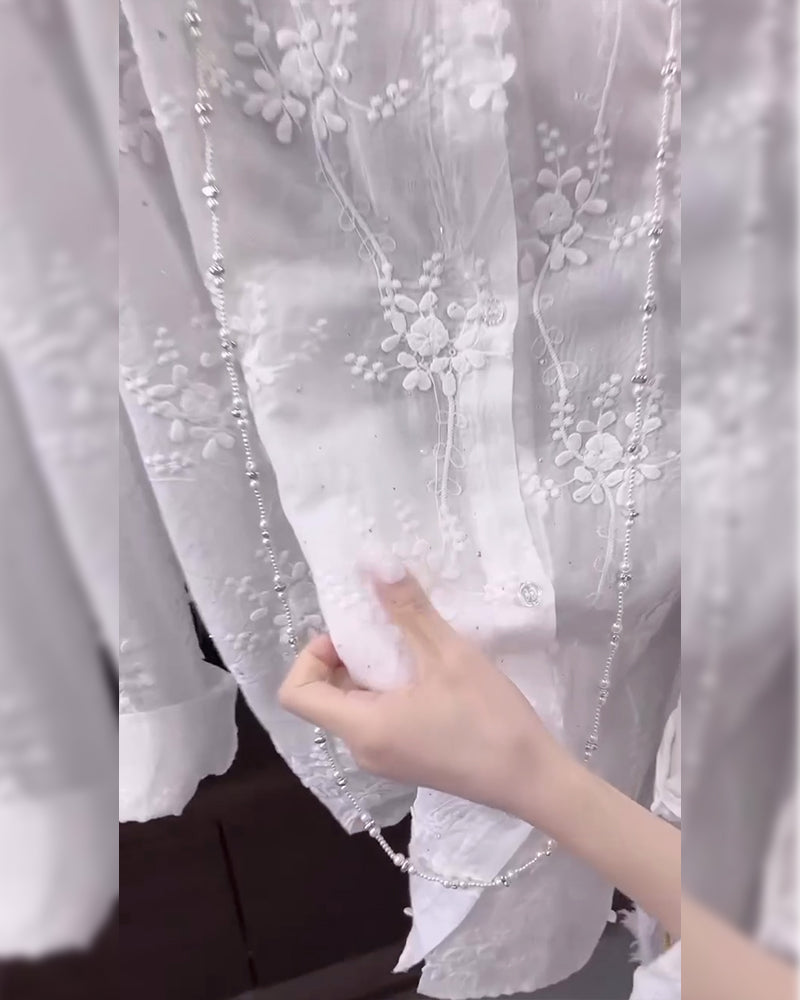 Women Embroidered Drop Shoulder Shirt