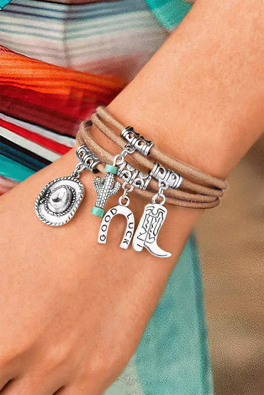 Good Luck Cactus Layered Bracelet