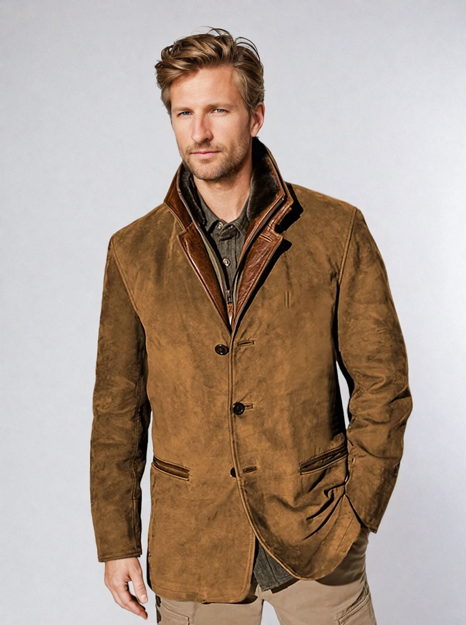 Men's Vintage Leather Jacket Autumn Brown