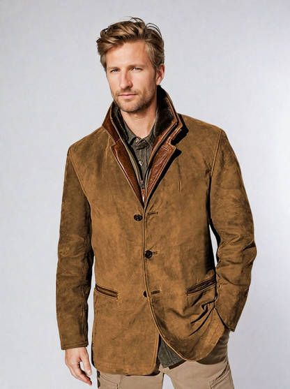 Men's Vintage Leather Jacket Autumn Brown