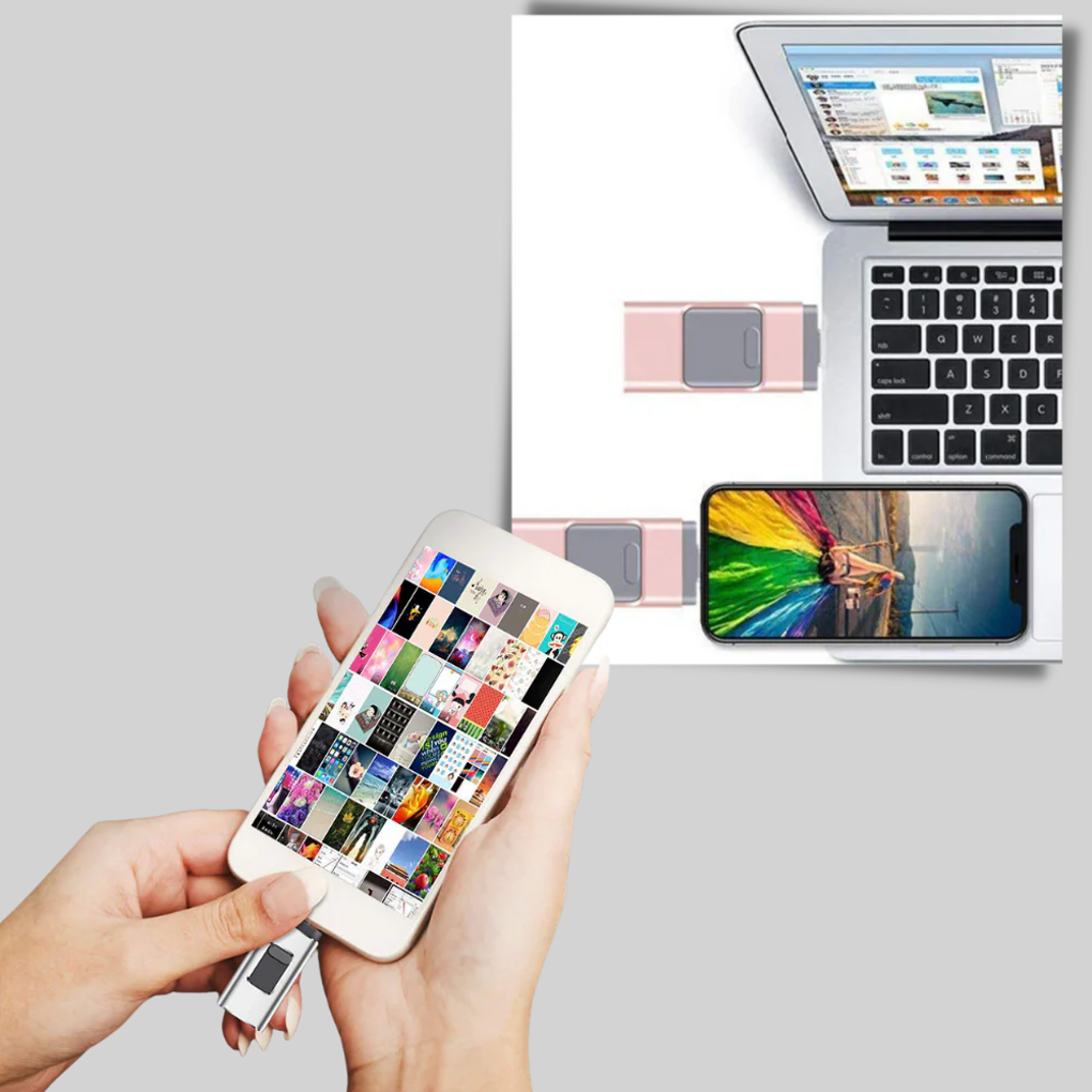 4-In-1 Usb Flash Drive Multi Connector Storage