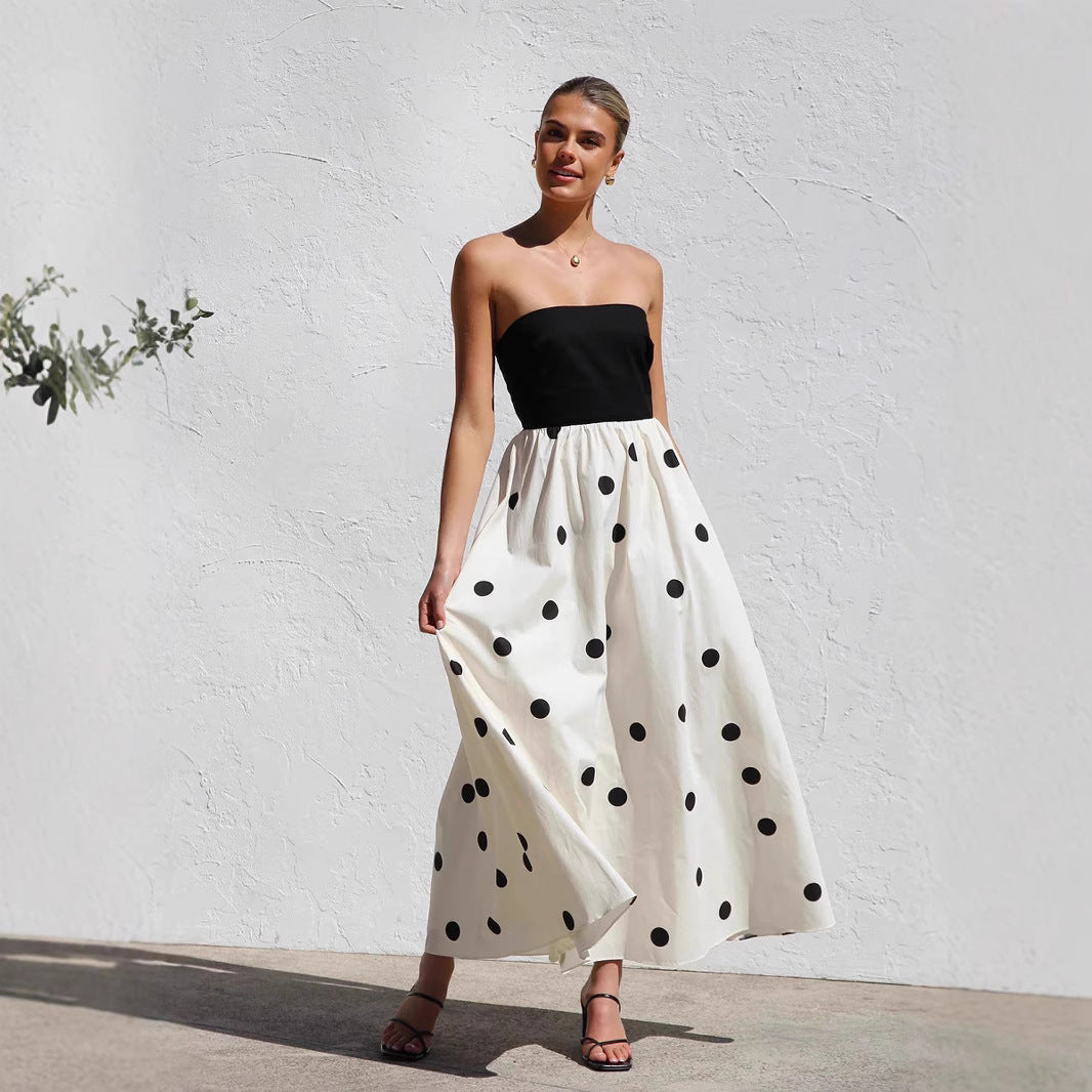 Women's Strapless A-Line Midi Dress