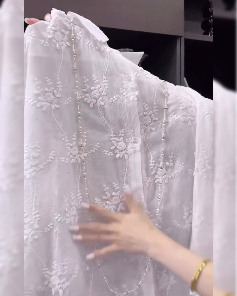 Women Embroidered Drop Shoulder Shirt