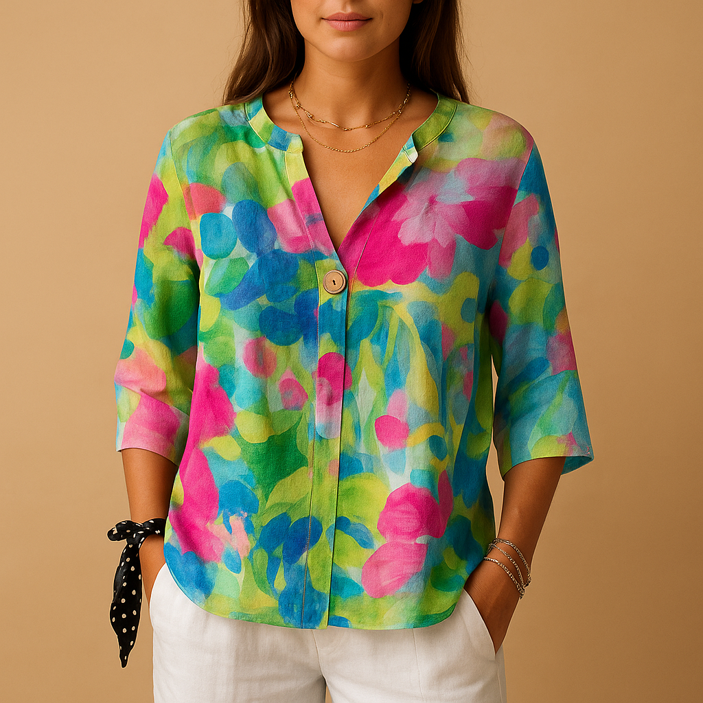 Women Floral Button-Down Blouse