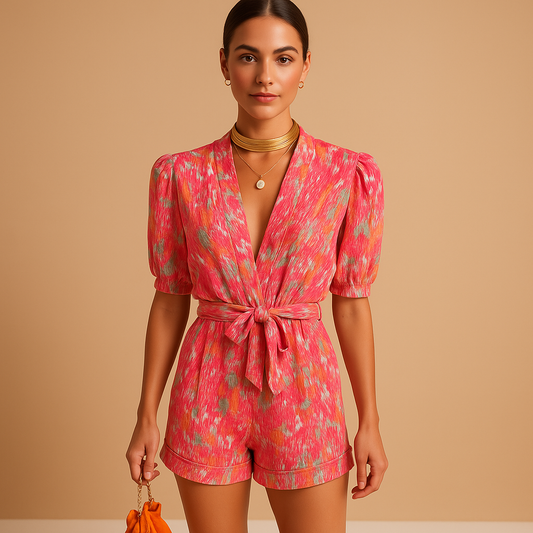 Women's Floral Short Jumpsuit