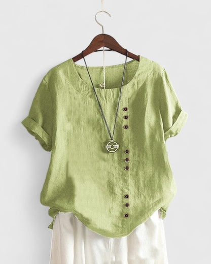 Stylish Asymmetrical Button Blouse