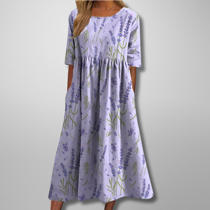 Women's Floral Maxi Dress Empire Waist