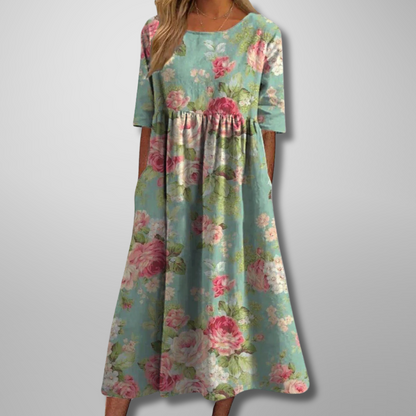 Women's Floral Maxi Dress Empire Waist