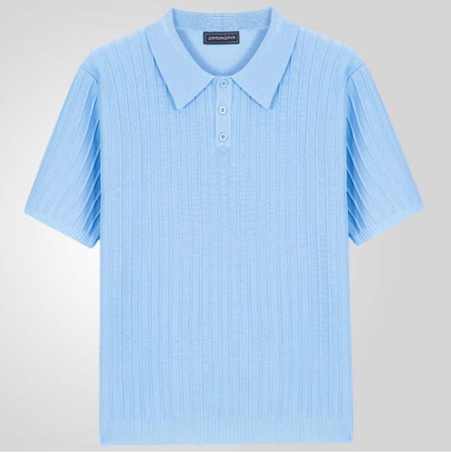 Men's Polo Shirt Button-Down Cotton