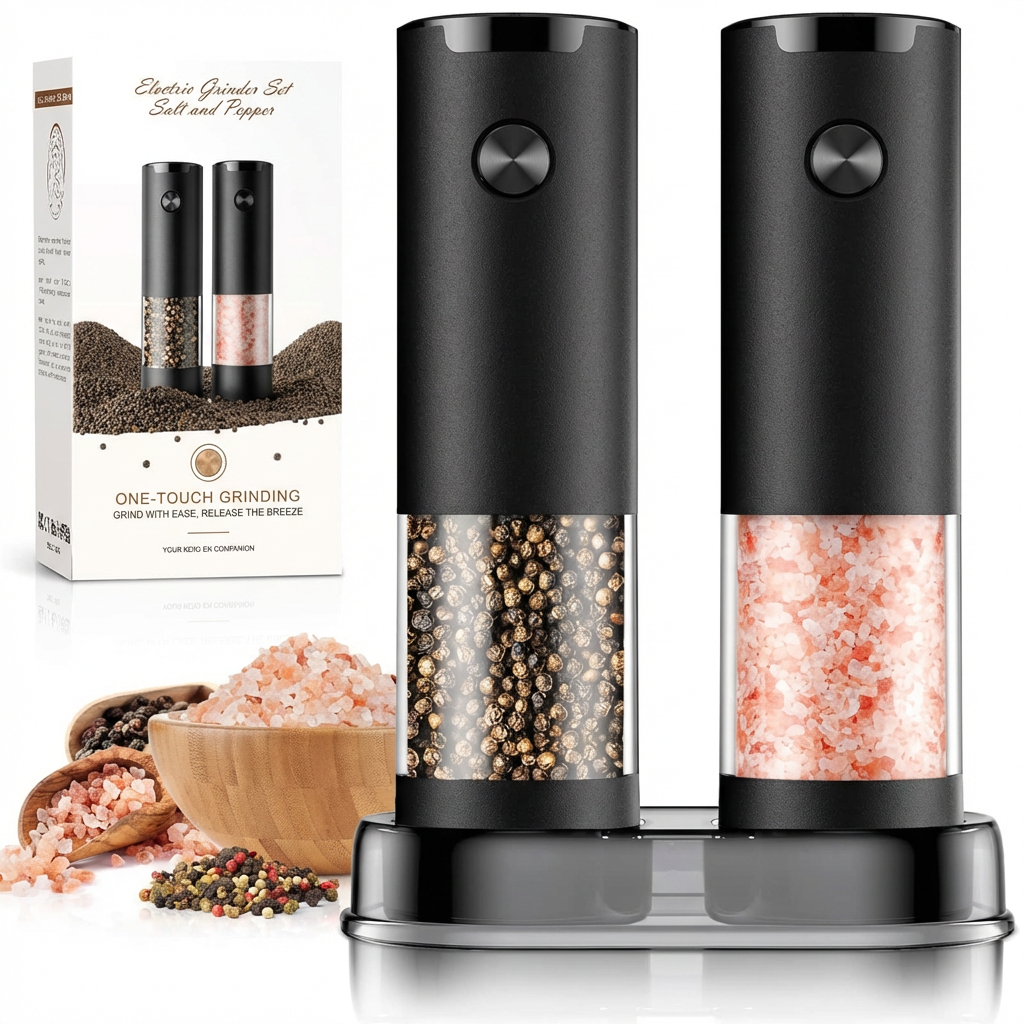 Electric Salt Pepper Grinder Set