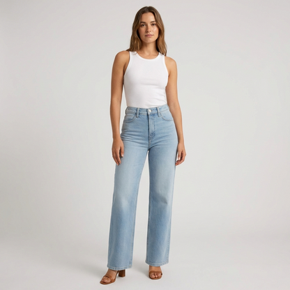 Women's High-Waisted Straight Leg Jeans Casual Cropped