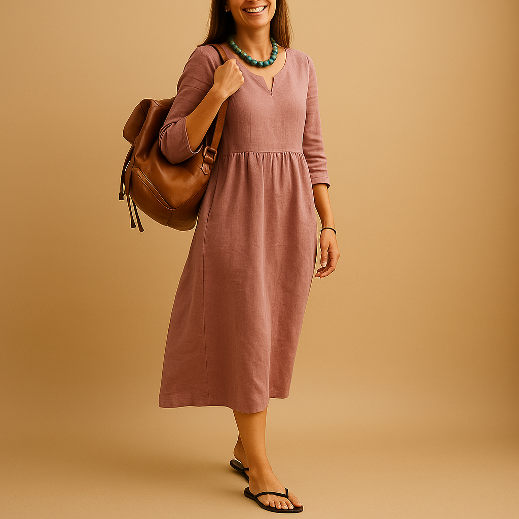 Women's High Waist Midi Dress
