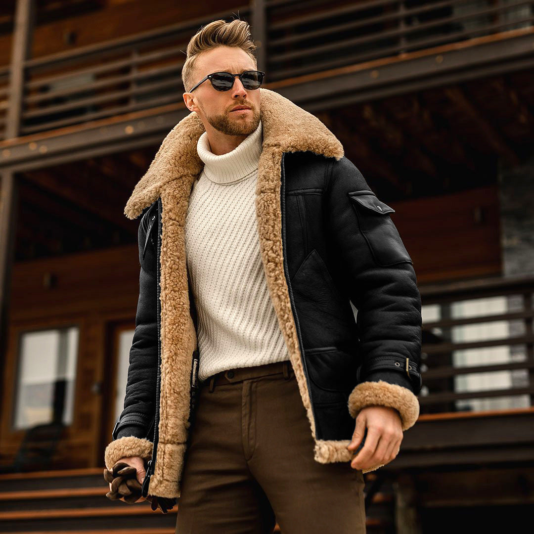 Image of Hudson | Men's Shearling Aviator Jacket