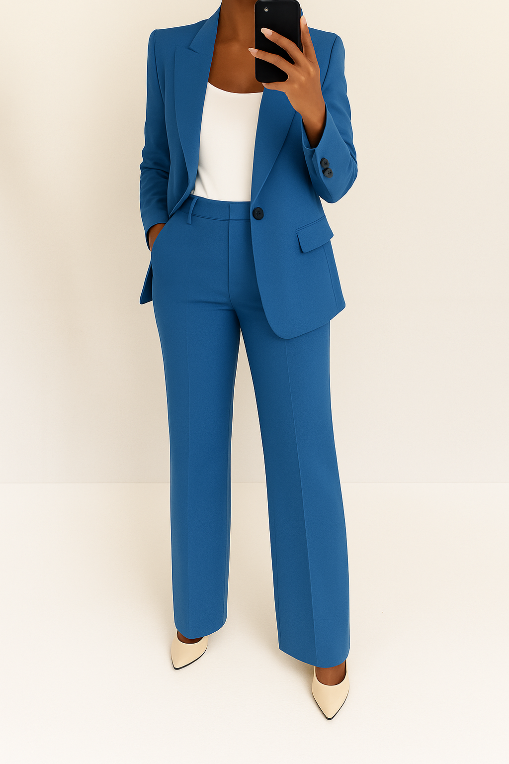 Women's Two Piece Full Length Blazer Suit