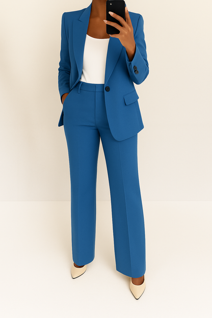 Women's Two Piece Full Length Blazer Suit
