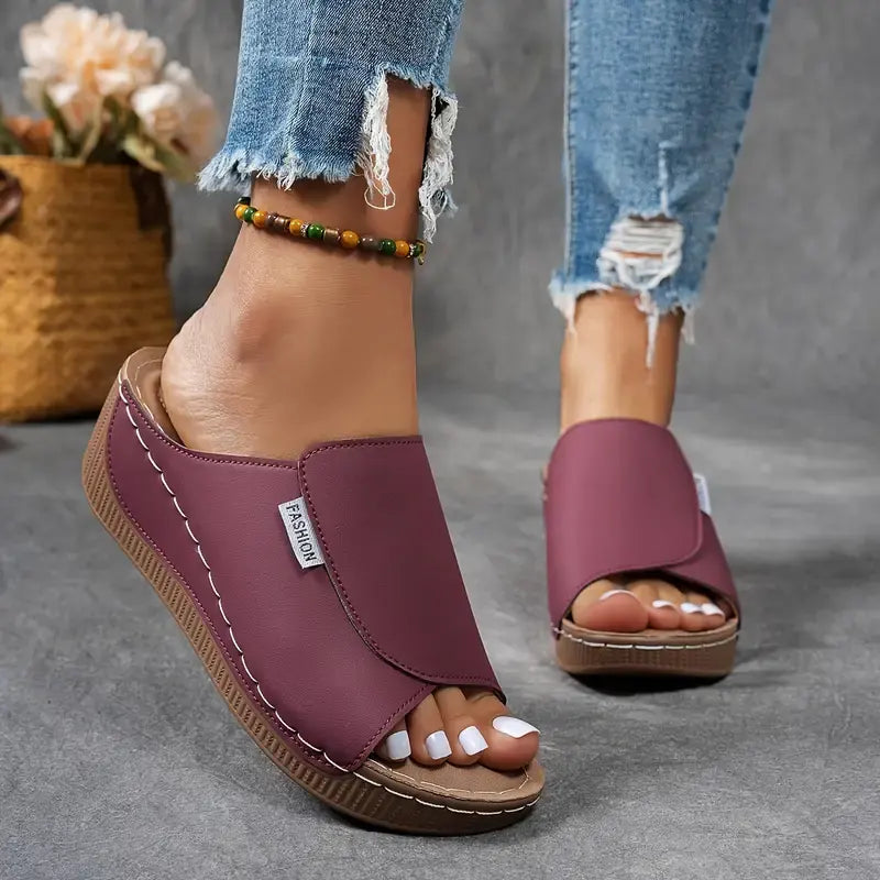 Women's Mesh Leather Sandals Arched Footbed