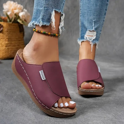 Women's Mesh Leather Sandals Arched Footbed