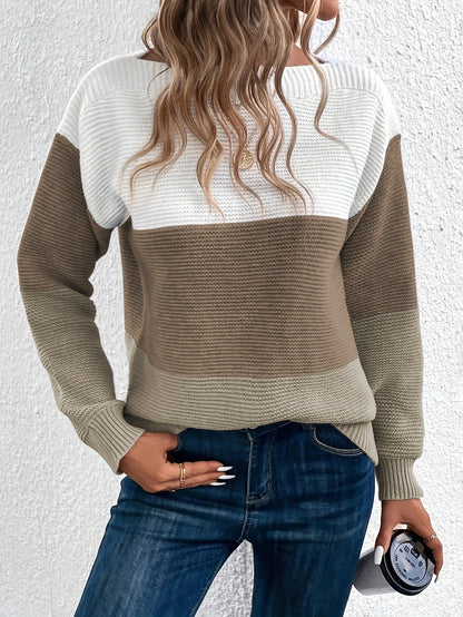 Women's Classic Sweater Soft Long Sleeves Boat Neck
