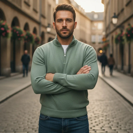 Half-Zip Men’s  Knit Pullover Sweater