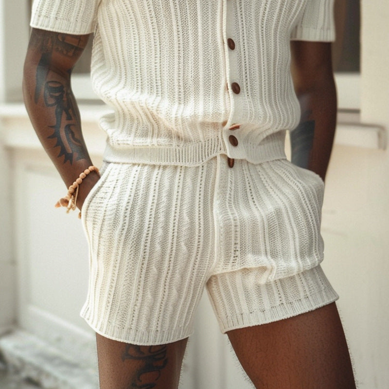 Image of Isaac | Men's Button-Down Short Sleeve Shirt Set
