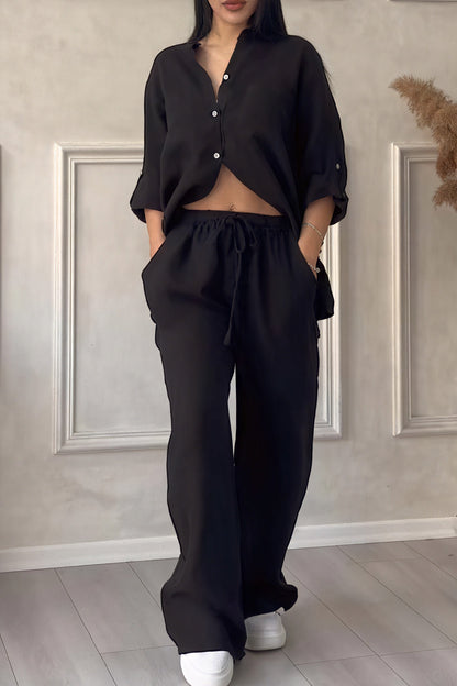 Image of Janet | Women's Button-Up Two-Piece Set