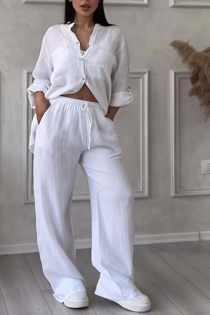 Women's Two Piece Button Up Set