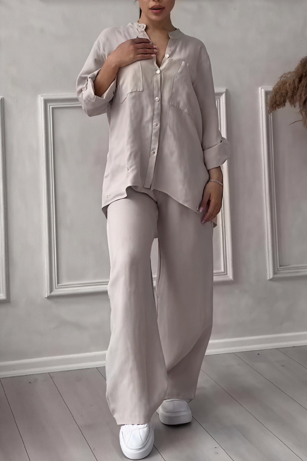 Image of Janet | Women's Button-Up Two-Piece Set