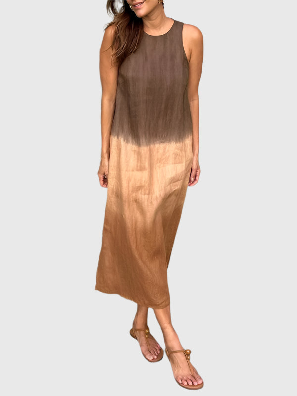 Women's Sleeveless Maxi Dress Round Neck