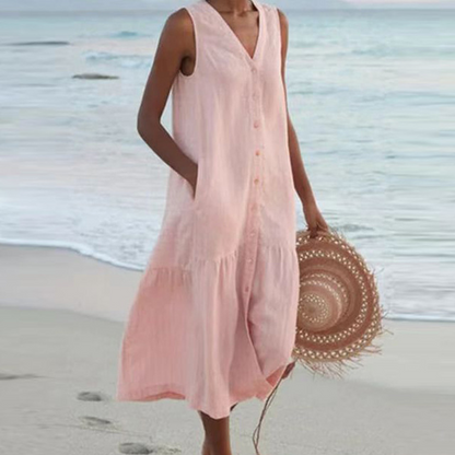 Image of Judith | Women's Sleeveless Midi Dress