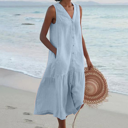 Image of Judith | Women's Sleeveless Midi Dress