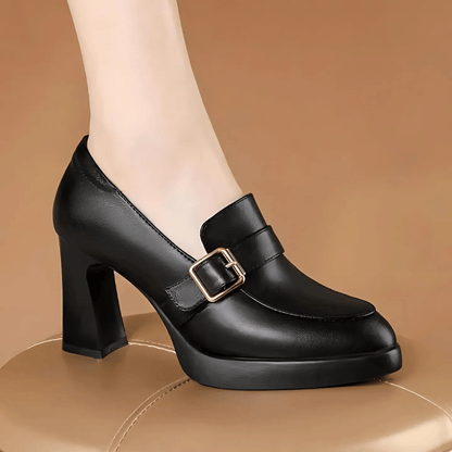 Women's Block Heel Platform Loafers