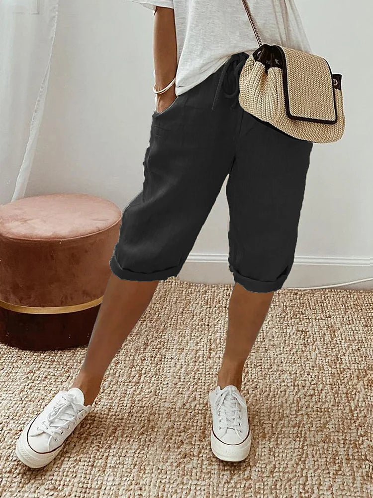 Men's Drawstring Shorts Rolled Hem
