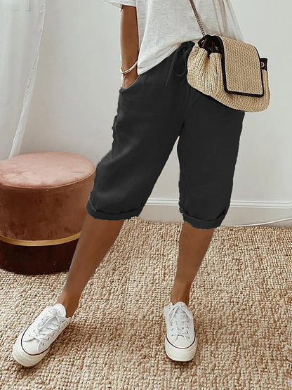 Men's Drawstring Shorts Rolled Hem