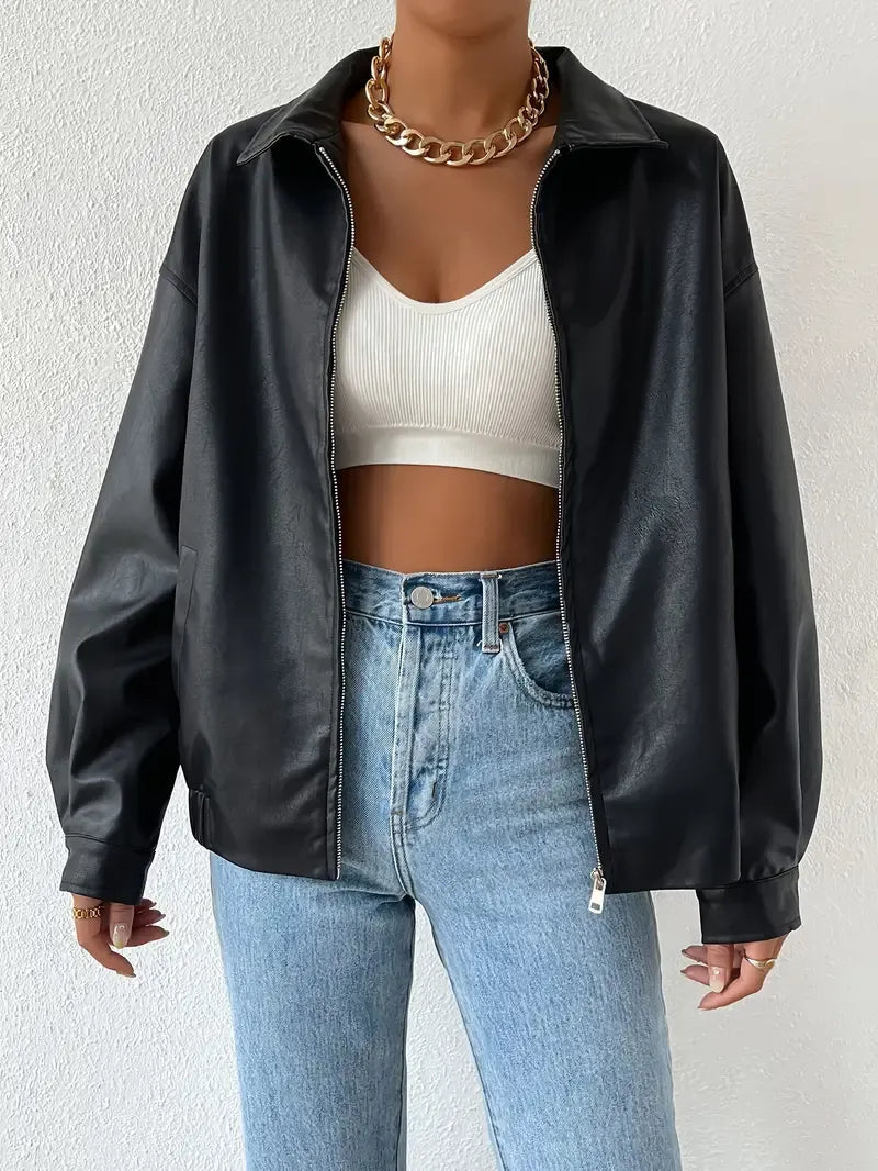 Women's Oversized Zip Up Jacket